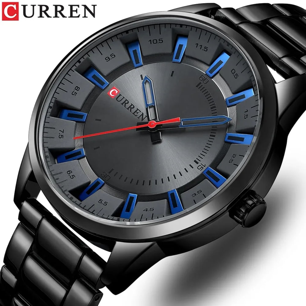 Reloj Hombre CURREN 8406 Black Edition Correa Acero Inoxibable