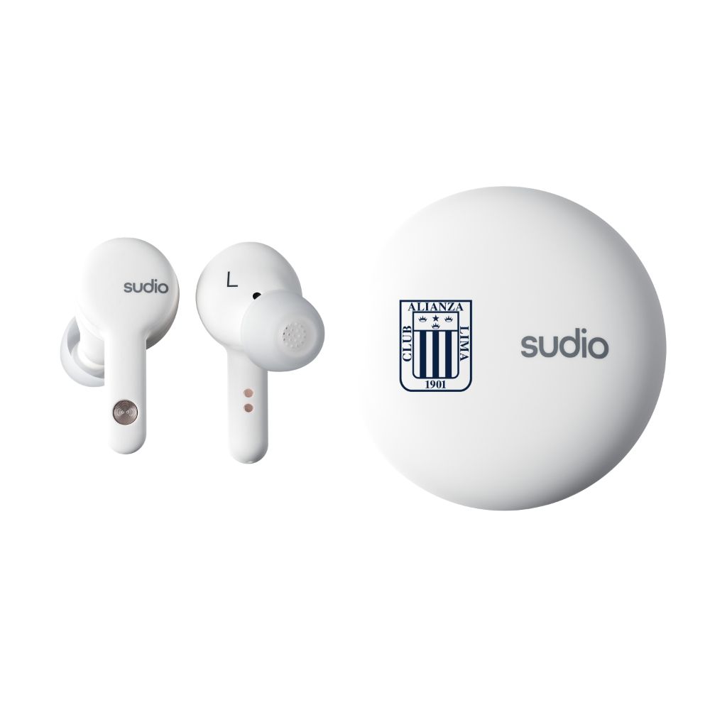 Audífono Sudio A2 Alianza Lima Earbuds Bluetooth Blanco