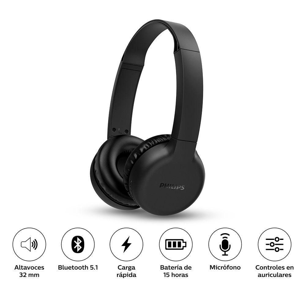 Audífonos Philips TAH1205BK On Ear Bluetooth Negro