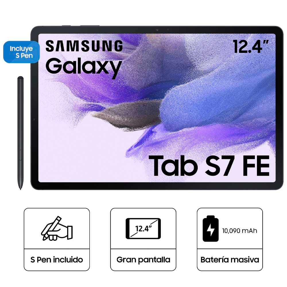 Tablet SAMSUNG S7 FE 12.4" 128GB HDD 6GB Negro