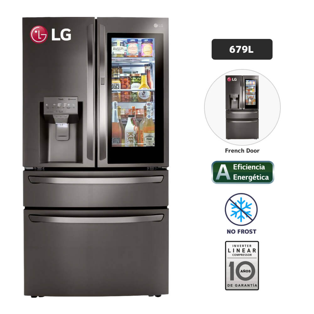Refrigeradora LG 679L No Frost LM85SXD Acero Inoxidable Negro