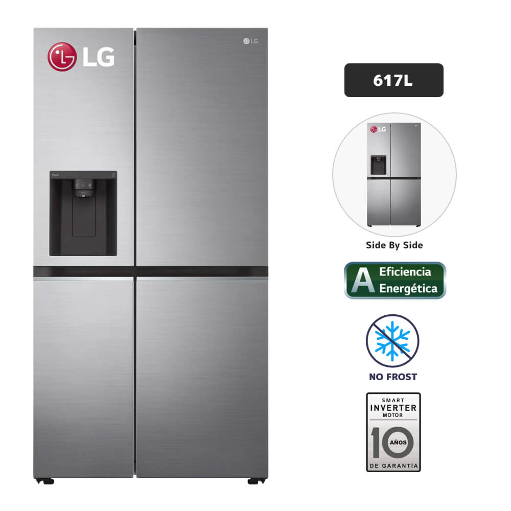 Refrigeradora LG 617L No Frost LS66SPP Plateado