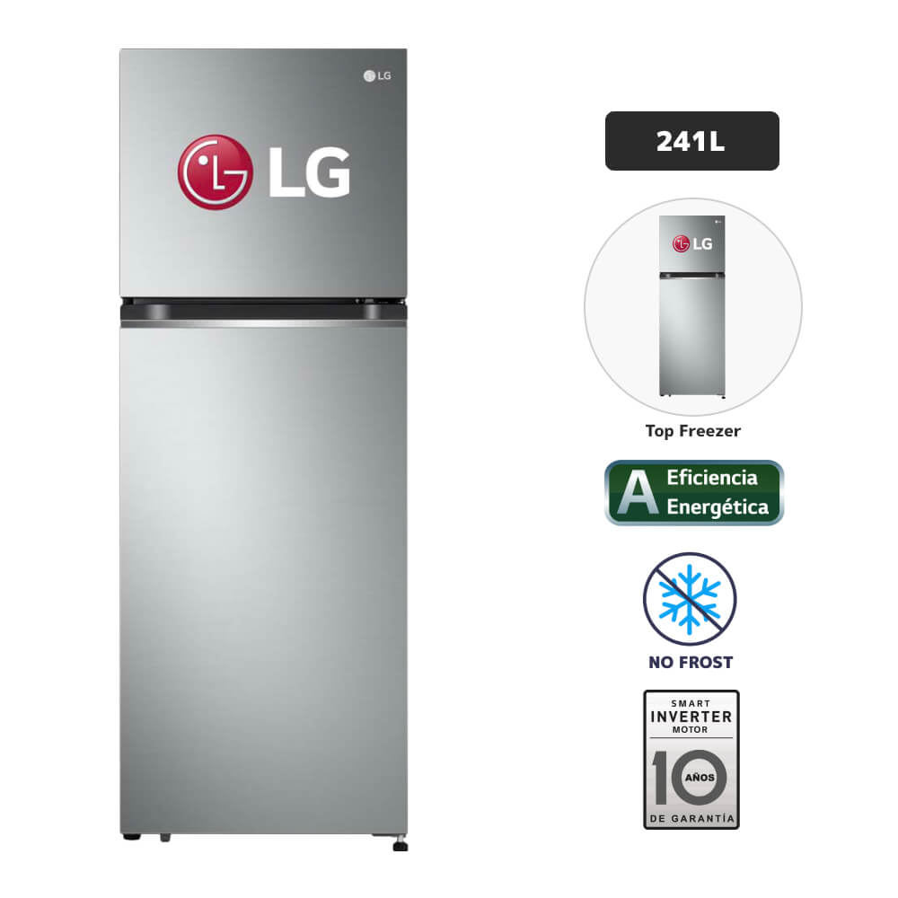 Refrigeradora LG 241L No Frost GT24BPP Pleateado
