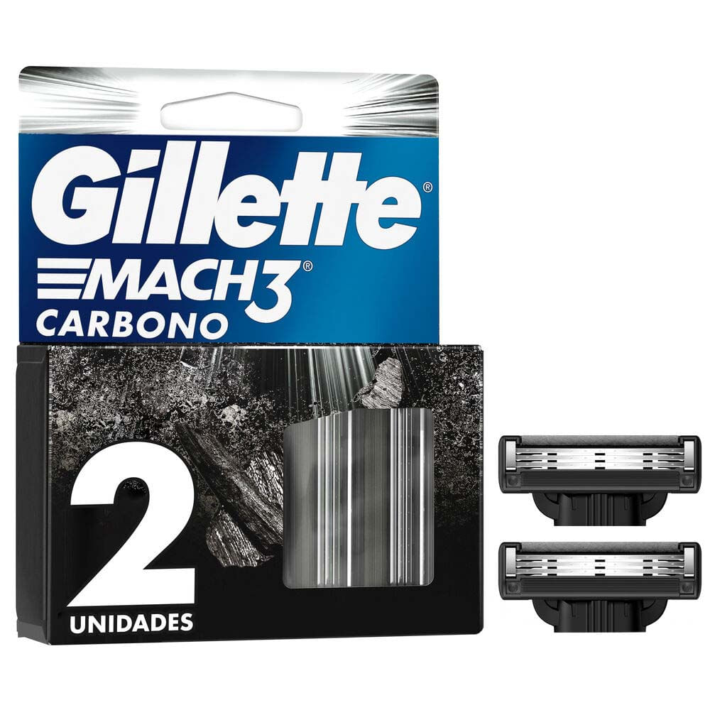 GILLETTE Mach3 Carbono Repuestos de la Máquina de Afeitar Caja 2un