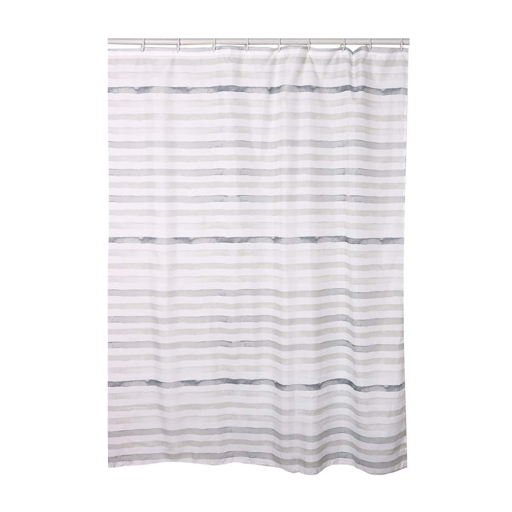 Cortina de baño Poly Stripes Gris Orange