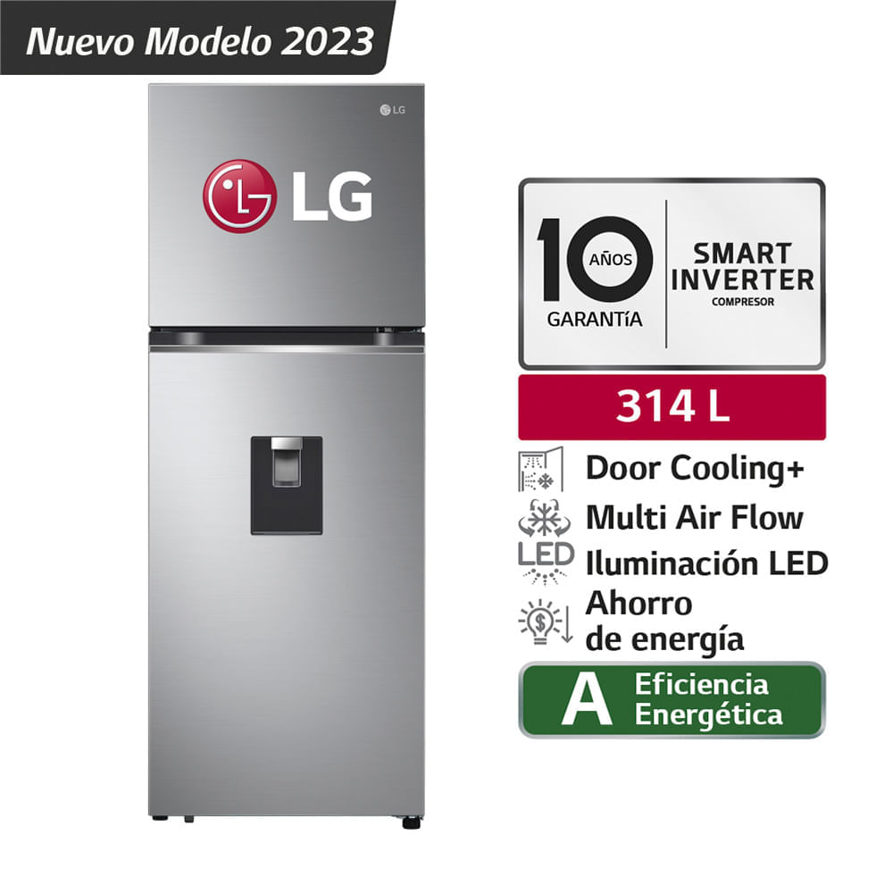 Refrigeradora LG GT31WPP Top Freezer Door Cooling 314L Plateada