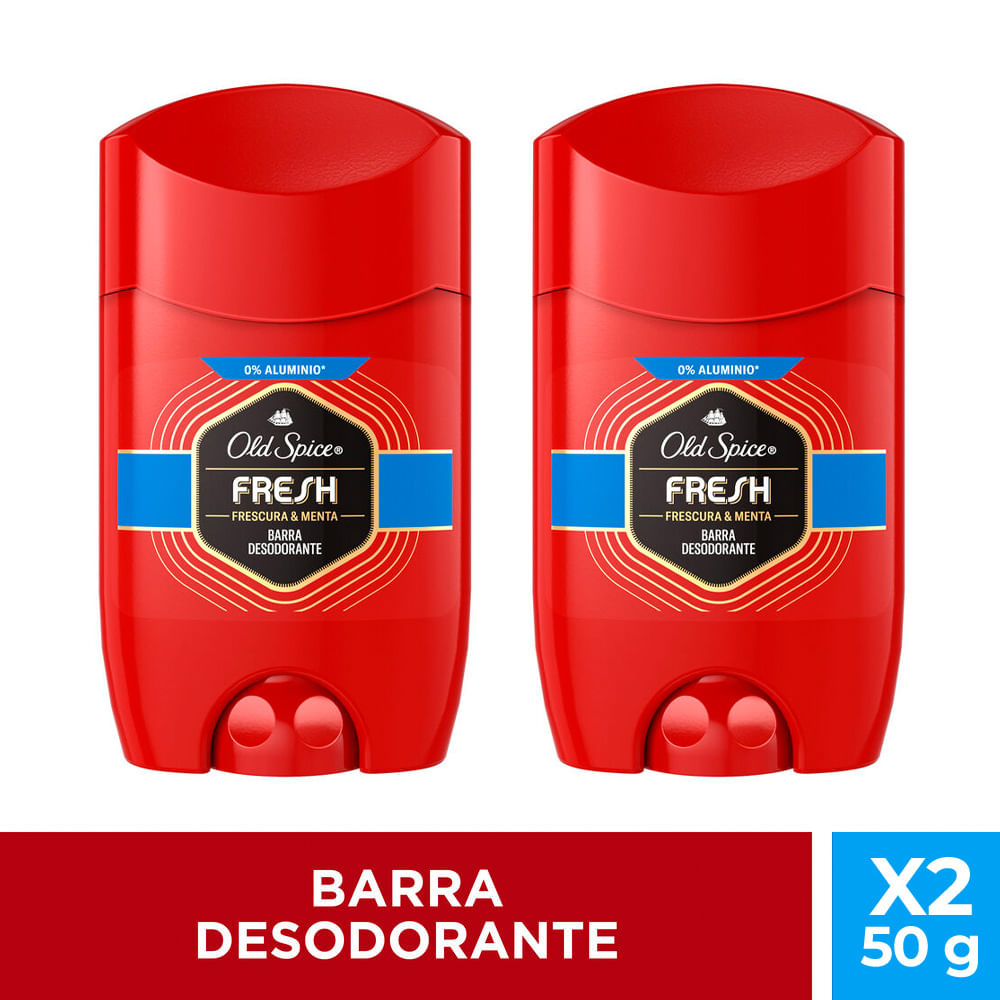 Pack Desodorante en Barra para Hombre OLD SPICE Fresh Frasco 50g Paquete 2un