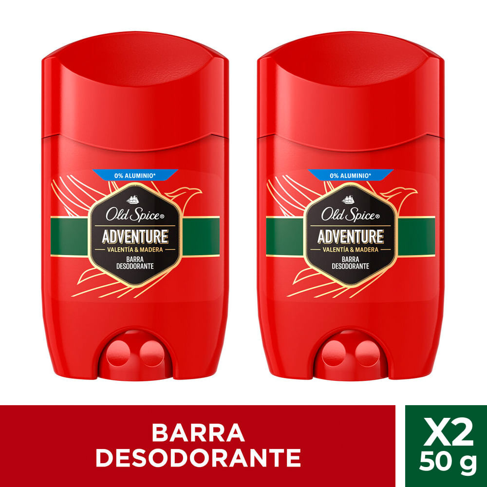 Pack Desodorante en Barra OLD SPICE Adventure Frasco 50g Paquete 2un