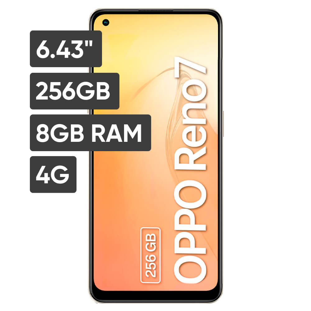 Smartphone OPPO RENO 7 6.43" 8GB 256GB 64MP + 2MP + 2MP Dorado