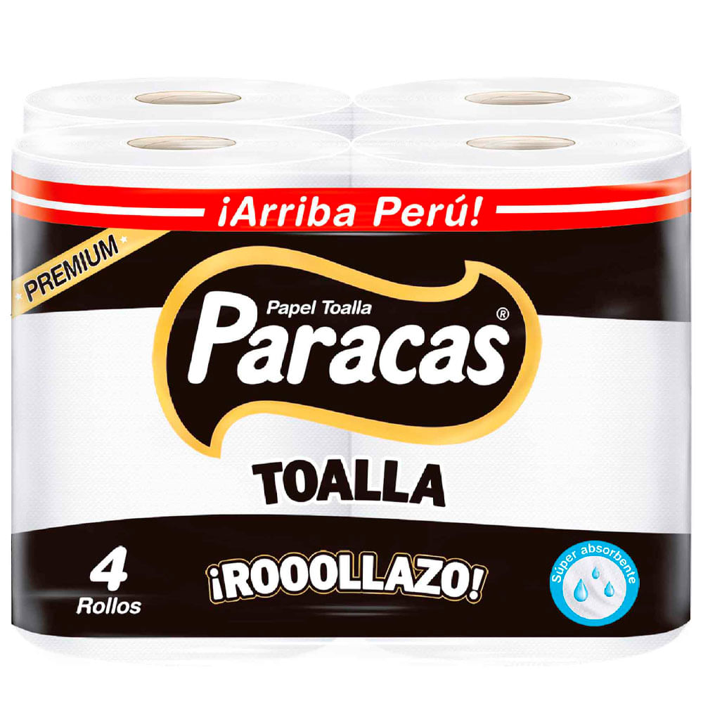 Papel Toalla PARACAS Premium Rollazo Paquete 4un