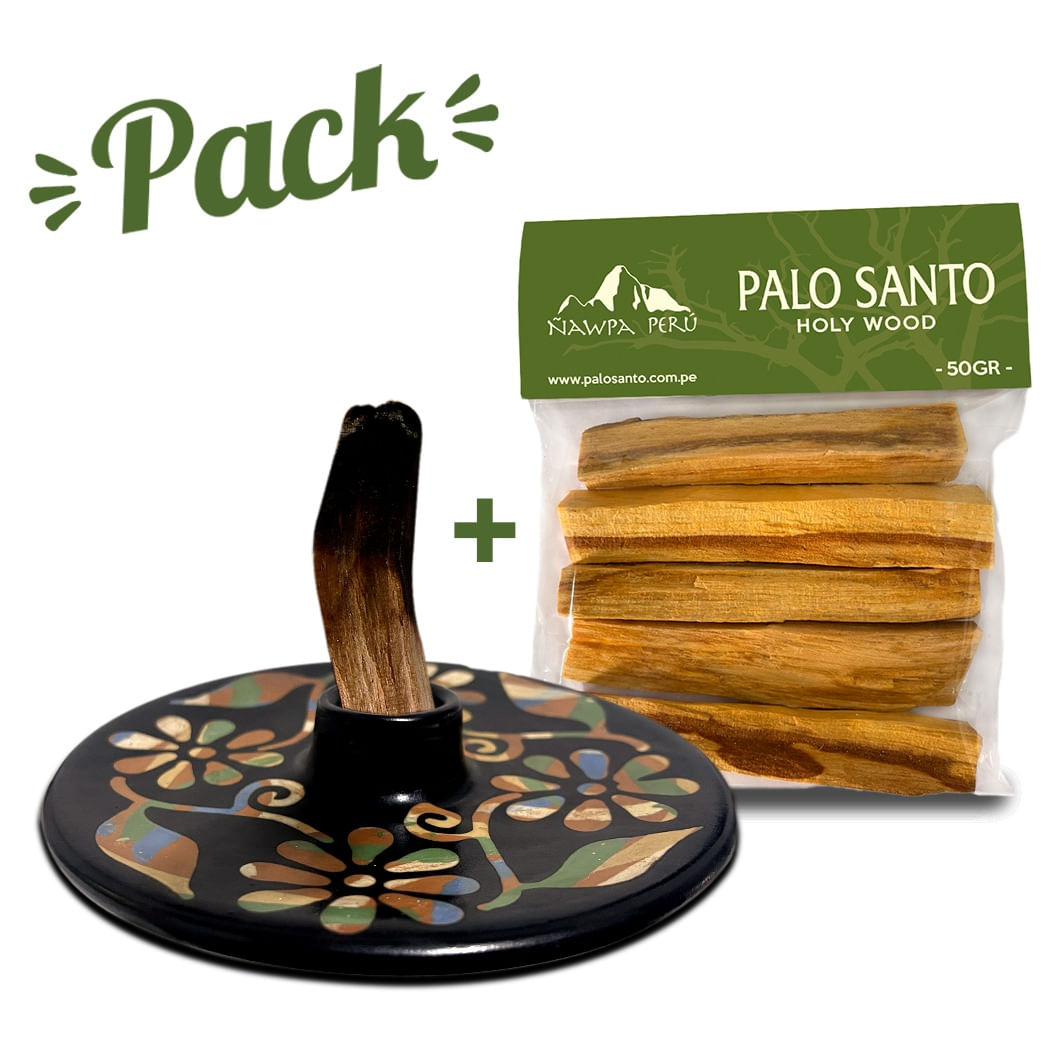 Palo Santo Incienso 50 gr + Quemador Ñawpa Perú