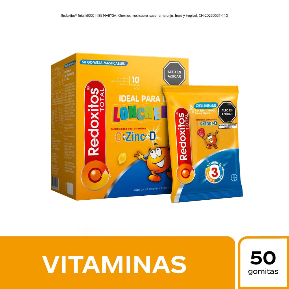 Gomitas REDOXITOS Vitamina C+D+Zinc Caja 10un