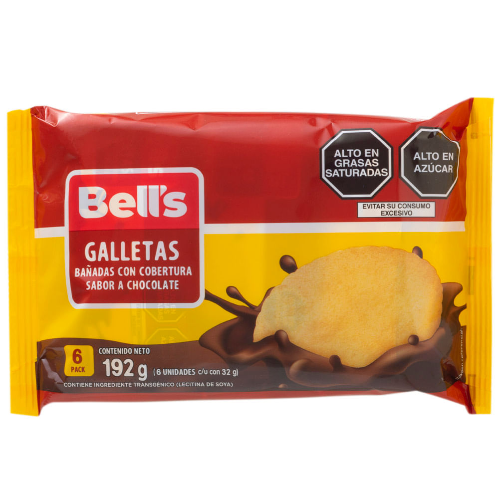 Galletas Vainilla BELL'S bañadas con Chocolate Paquete 6un