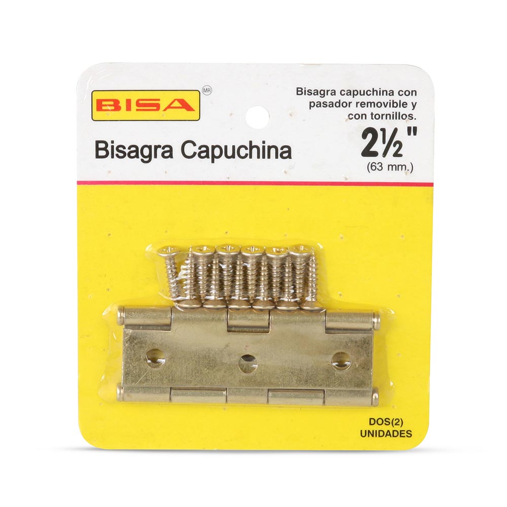 Bisagra Capuchina Liviana Bronce 21/2x13/8" x 2 unidades