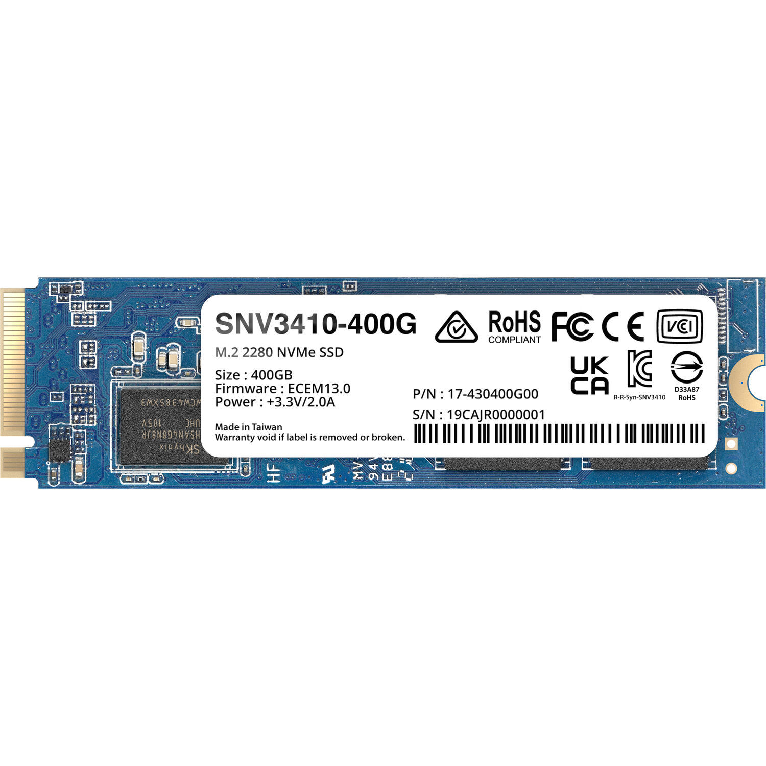 Ssd Synology Snv3410 Nvme M.2 2280 de 400Gb