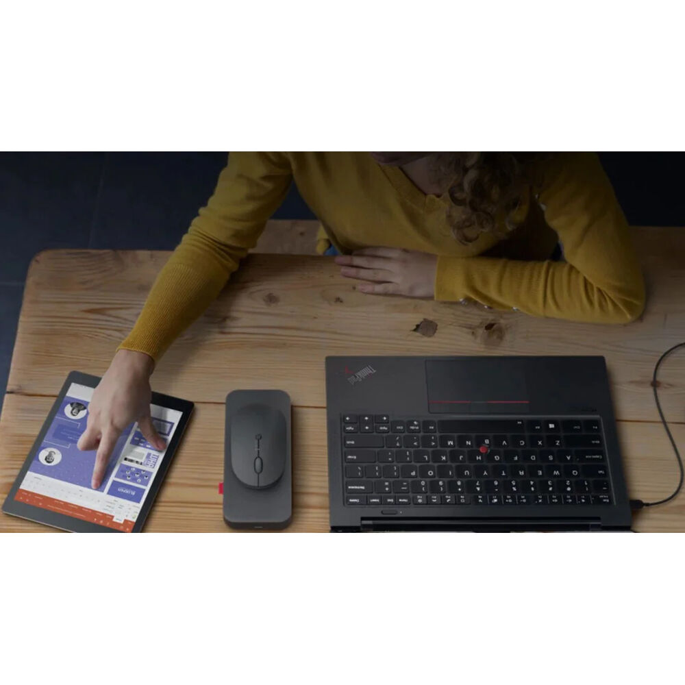 Mouse Inalámbrico Lenovo Go Multi Dispositivo Gris Tormenta