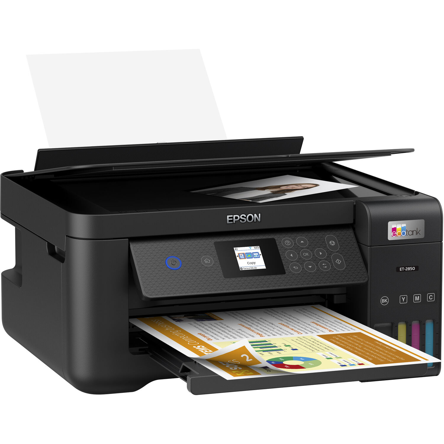 Impresora Multifuncional Tinta Continua Epson Ecotank Et 2850 Wireless Color sin Cartucho Negro
