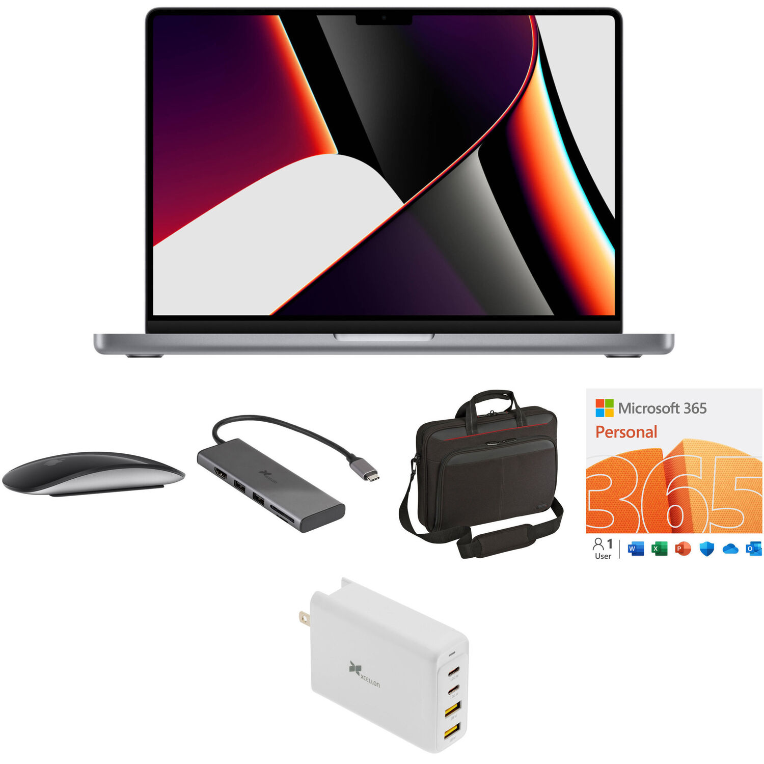 Kit de 14.2 Macbook Pro de Apple con Ratón Hub Usb Estuche Software Y Cargador M1 Pro Finales