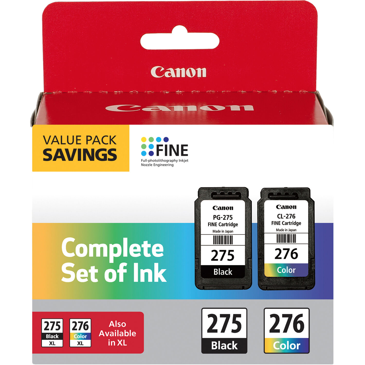 Cartuchos de Tinta B W Color Canon Pg 275 Cl 276 Value Pack para Impresoras Pixma Ts3520 y Tr4720