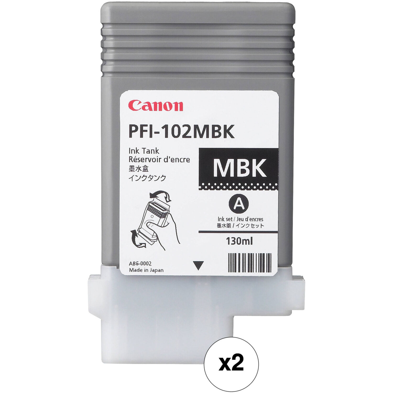 Bundle de Tanque de Tinta Canon Pfi 102 Matte Black para Impresoras de Gran Formato Imageprograf Sel