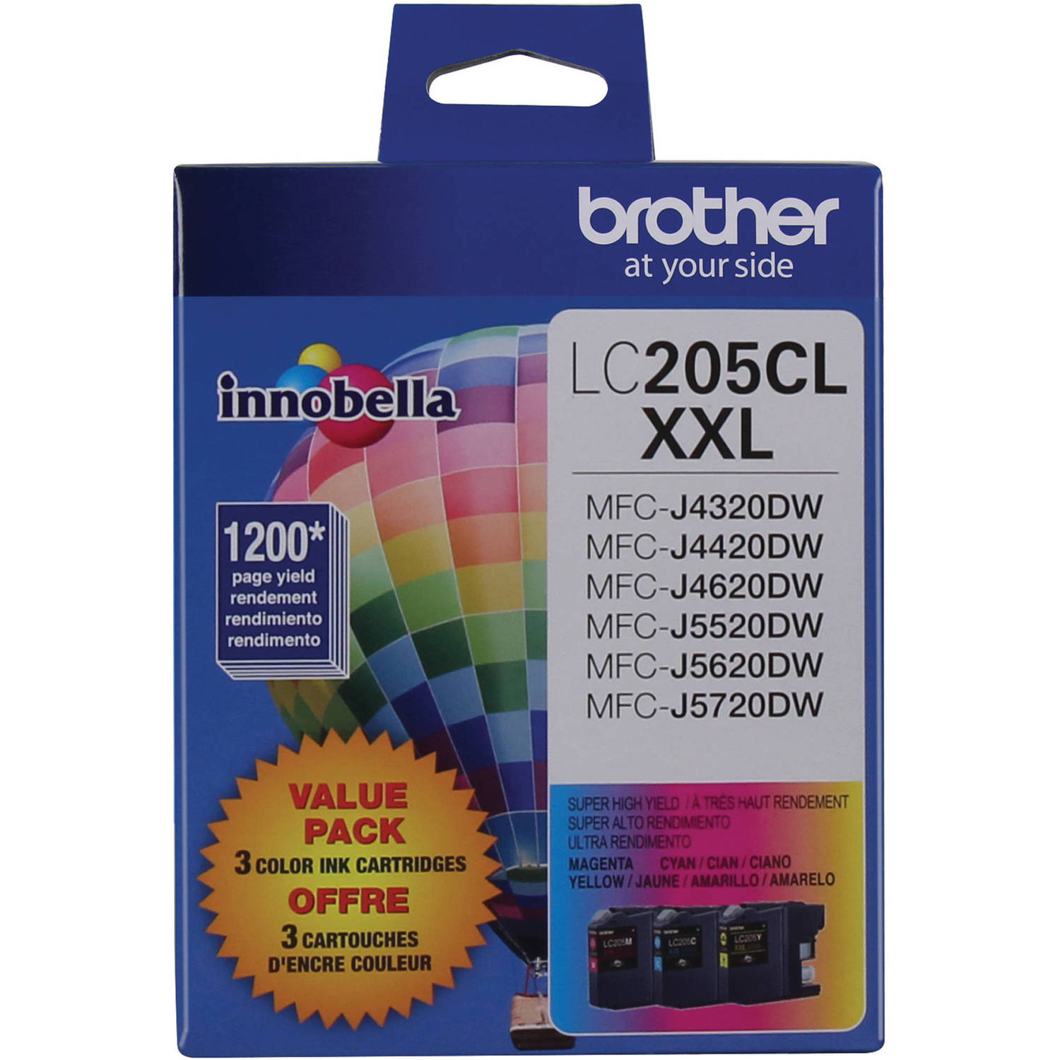 Set de Cartuchos de Tinta Brother Lc2053Pks Innobella Super High Yield Xxl Series de 3 Colores