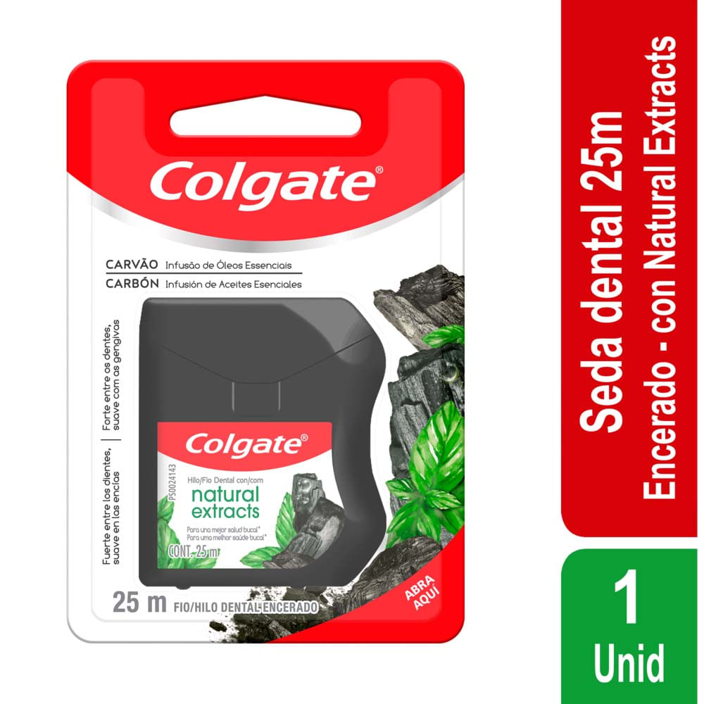 Hilo Dental COLGATE Natural Extracts Carbón x25mts