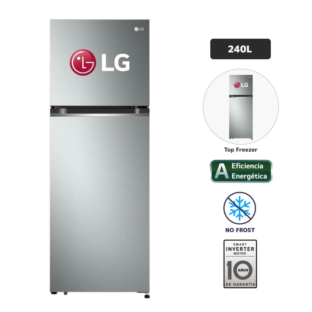 Refrigeradora LG 240L No Frost GT24BPP Plateado
