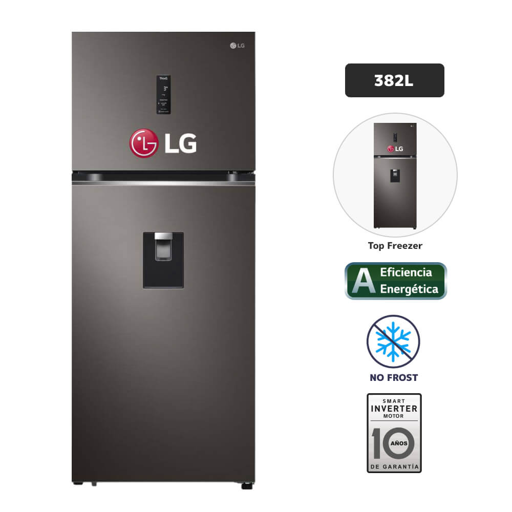 Refrigeradora LG 382L No Frost GT39AGD Negro