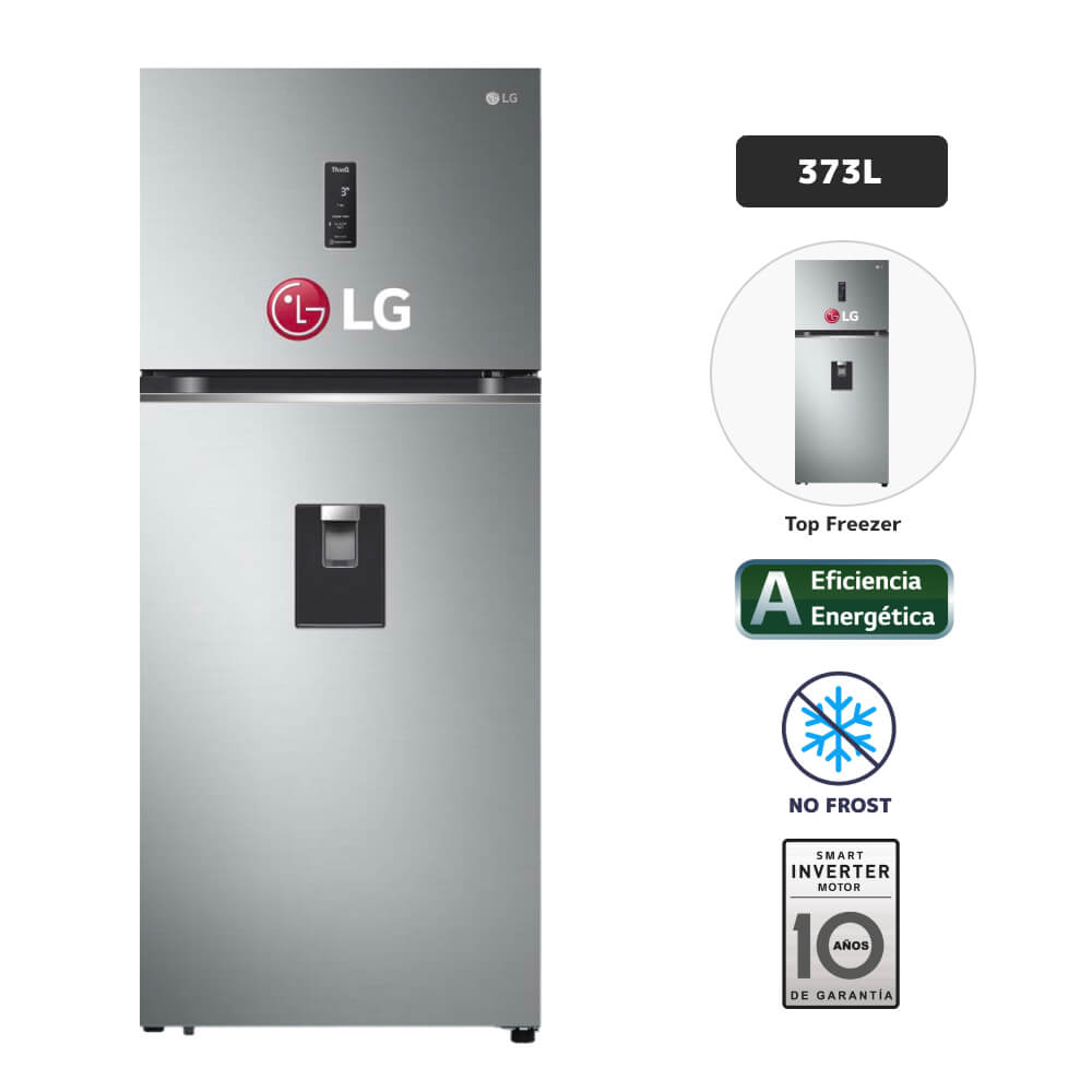Refrigeradora LG 374L No Frost GT37SGP Plateado