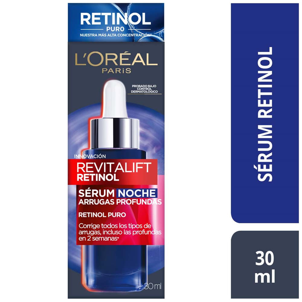 Sérum de Noche Revitalift Retinol Anti Arrugas L'Oréal Paris Skin Care Caja 30ml