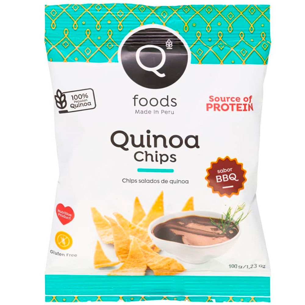 Chips de Quinoa Q FOODS Sabor a BBQ Bolsa 35g