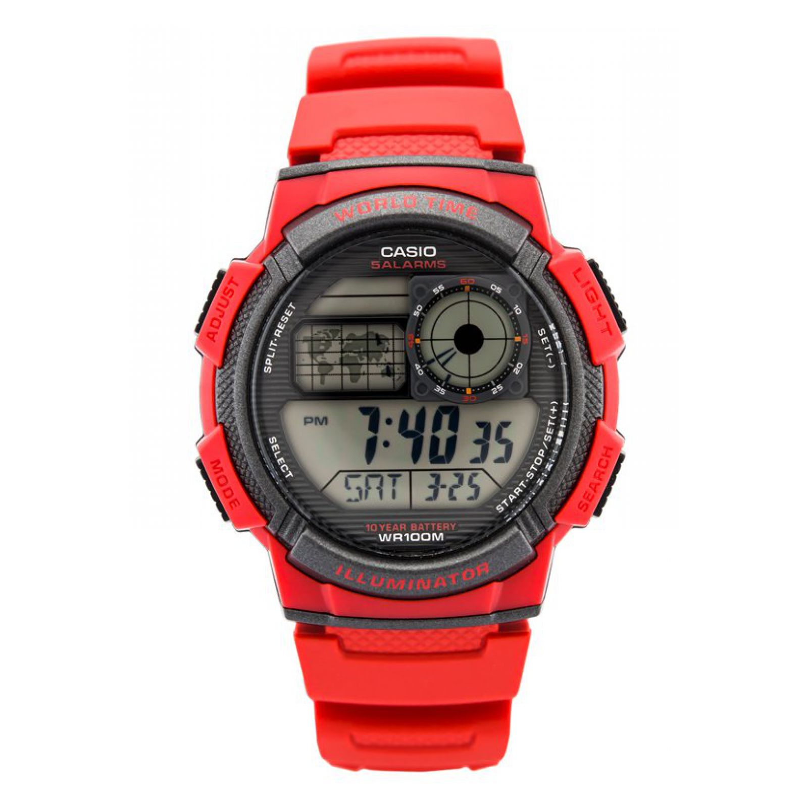 Reloj Casio Ae-1000w-4av Rojo Hombre