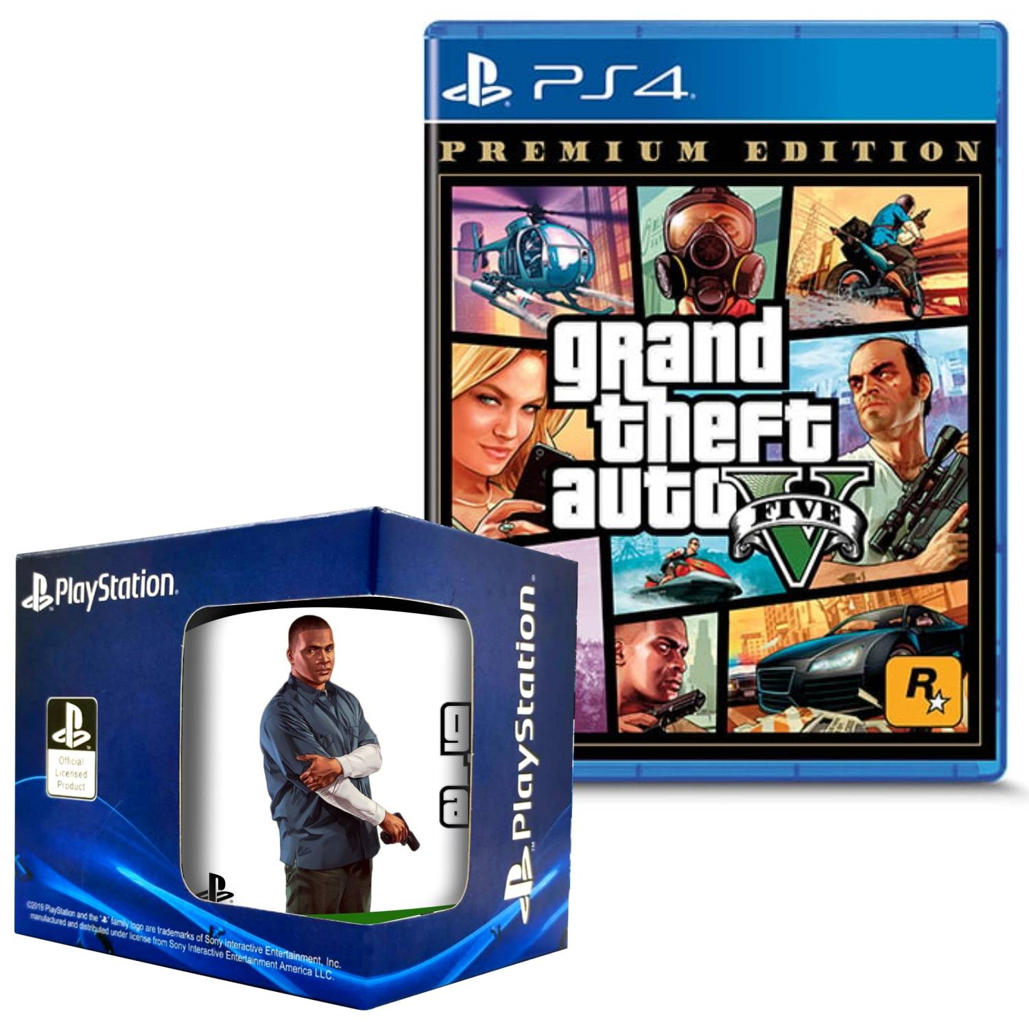Grand theft auto V Premium Edition PlayStation 4 + taza