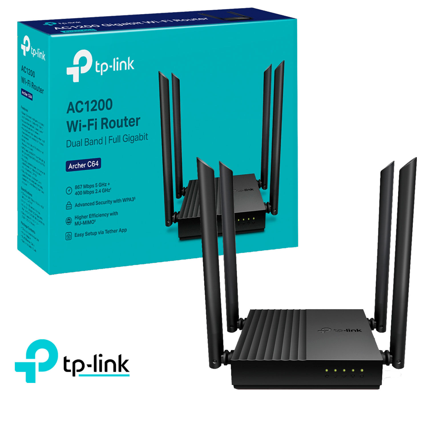 Tp Link Archer C64 Router MU MIMO 5 GHz 2,4 GHz AC1200