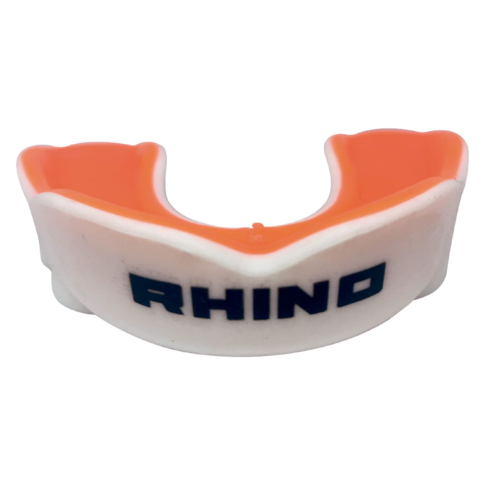 Protector bucal Rhino Dual Gel Blanco Naranja Size: Senior