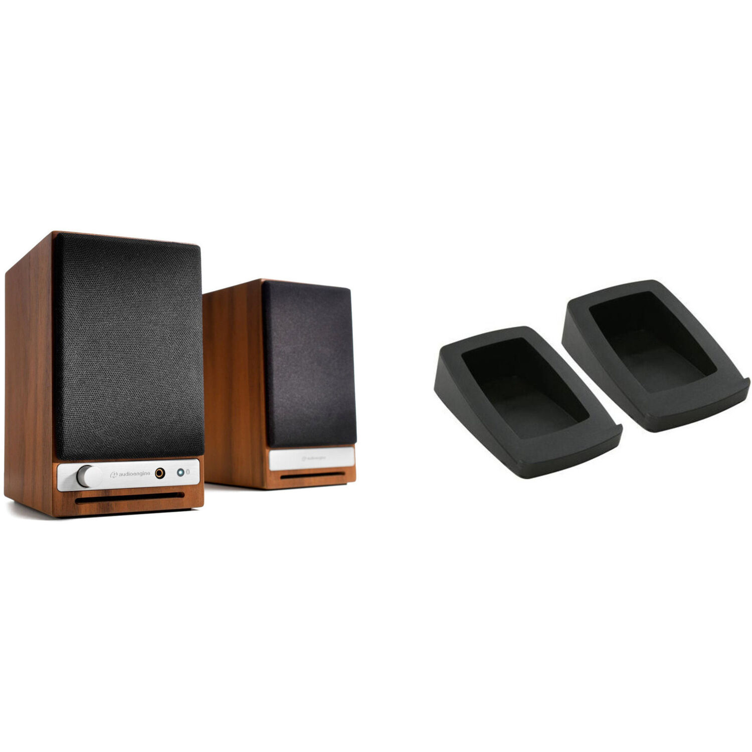 Sistema de Altavoces Bluetooth Audioengine Hd3 con Kit Ds1 Desktop Stands Roble Par