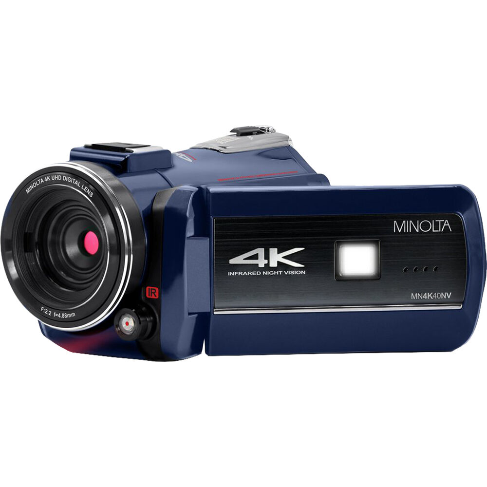 Cámara de Video Nocturna con Visión Ir de Alta Definición 4K Minolta Mn4K40Nv Azul
