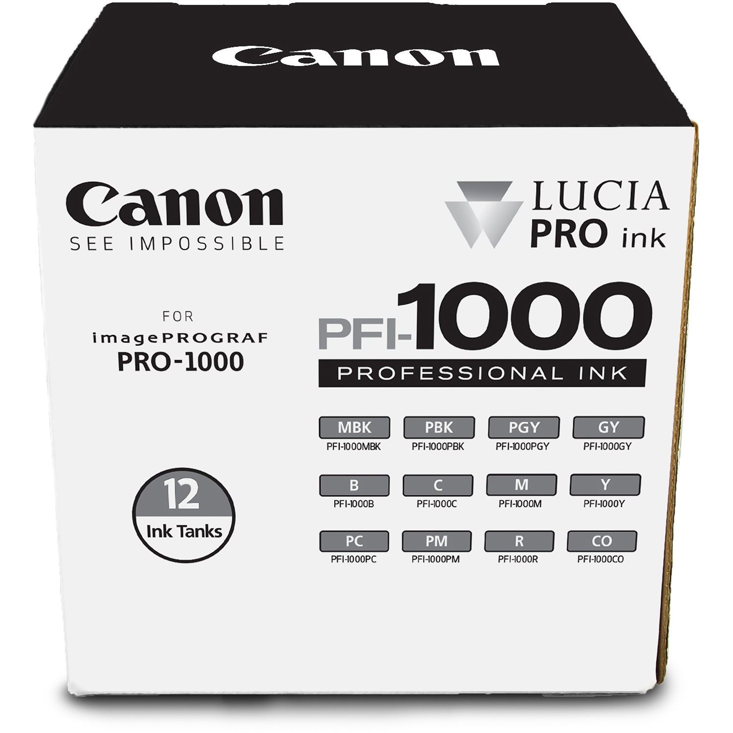 Set de 12 Cartuchos de Tinta Canon Pfi 1000 Lucia Pro