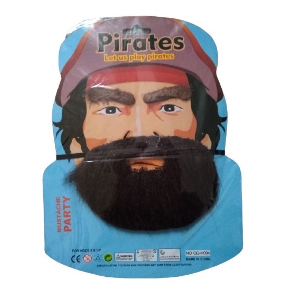 Barba y Cejas Negras Falsas Disfraz Pirata