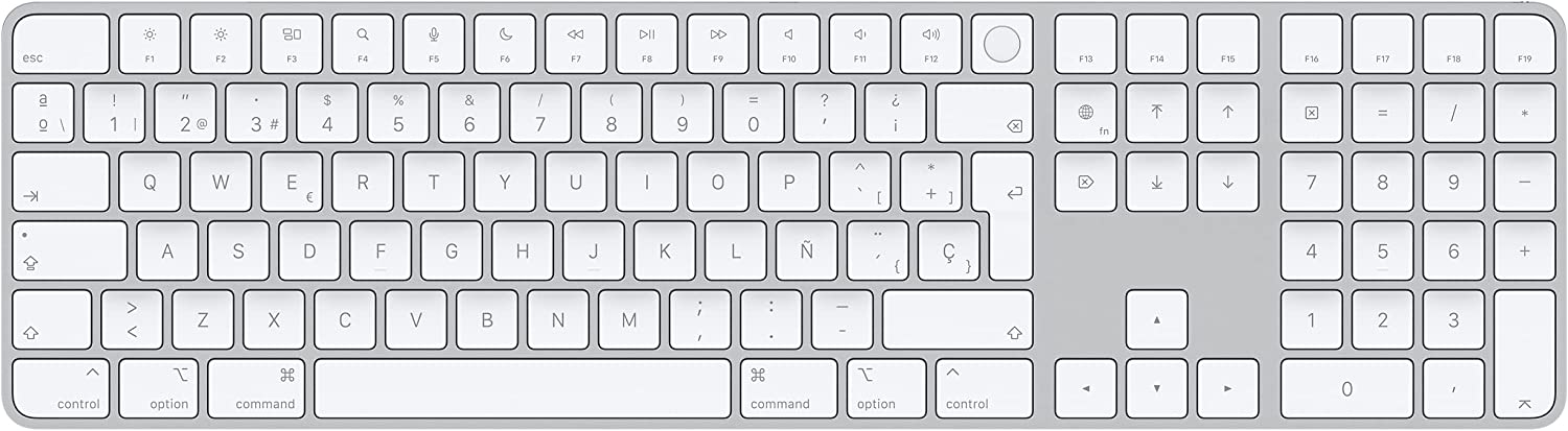 Apple Magic Keyboard con Touch ID y Teclado Numerico para Mac Silicon Español Blanco