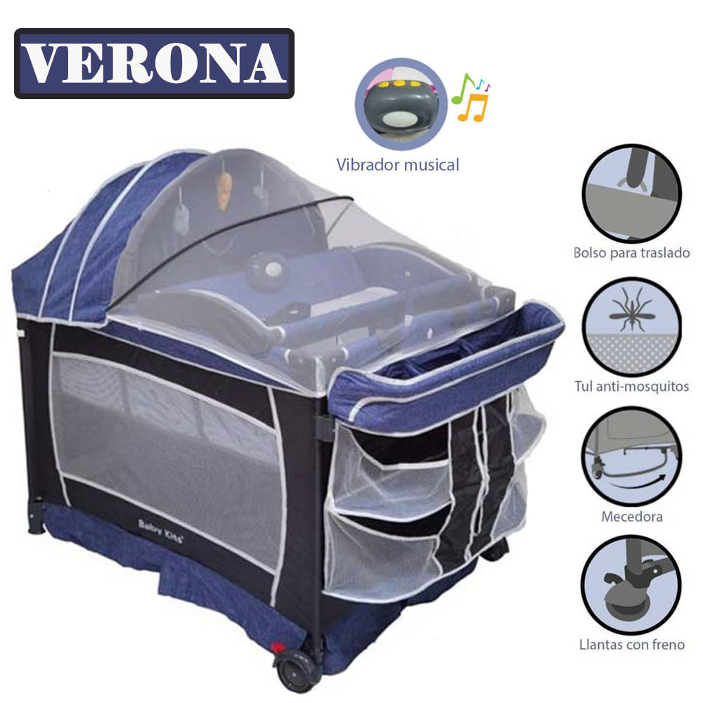 Cuna Corral Baby Kits Verona Azul