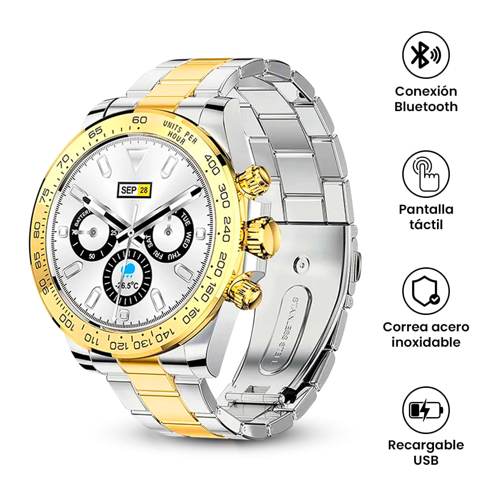 Smartwatch AW13 Reloj Inteligente Deluxe Dorado