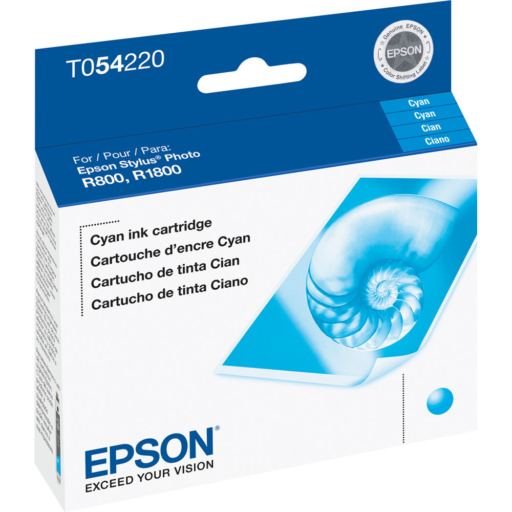 Cartucho de Tinta Cian Epson para Impresoras Epson Stylus Photo R800 y R1800