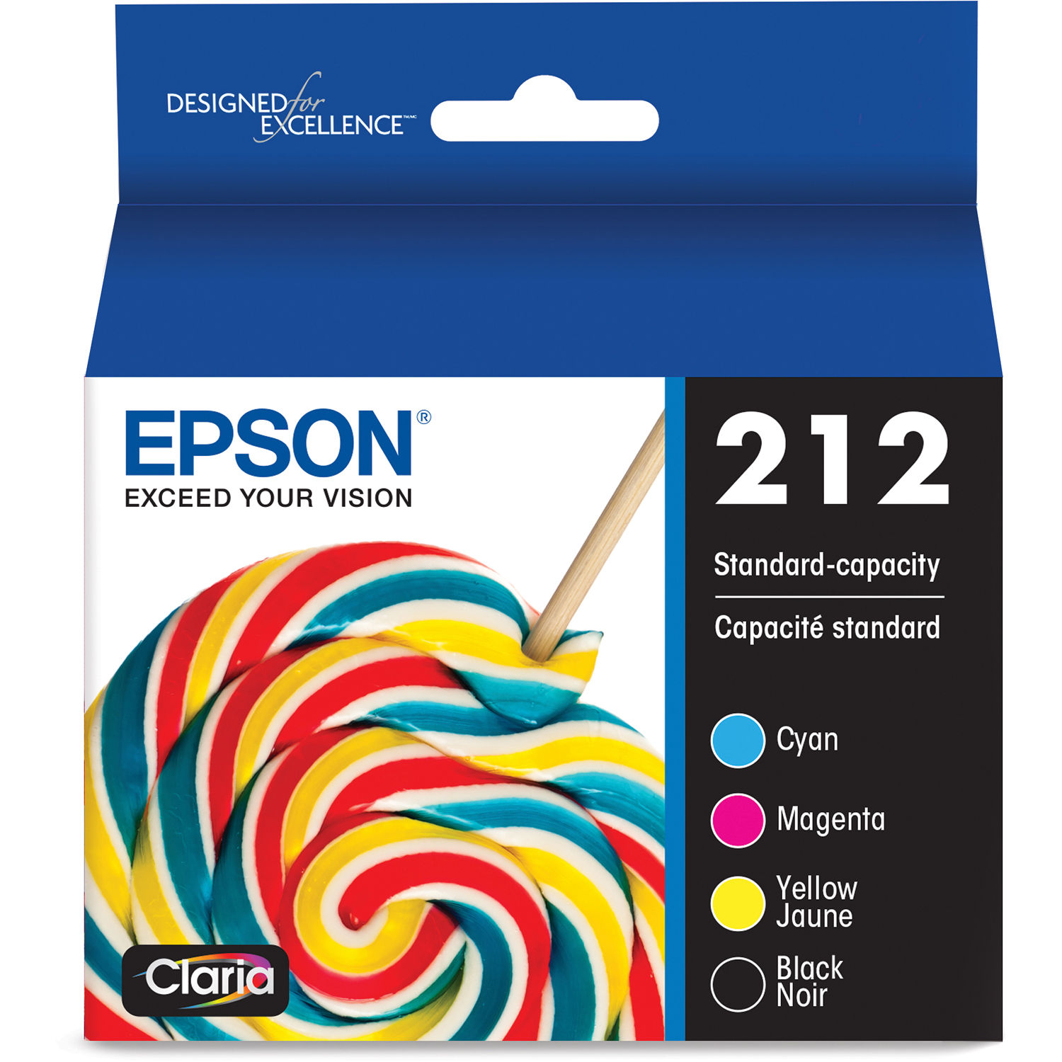 Paquete de Cartuchos de Tinta Epson Claria 212 de Capacidad Estándar en Color y Negro Cmyk
