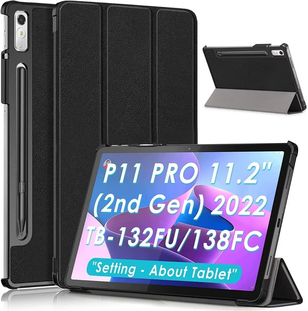 Funda para Tablet Lenovo Tab P11 Pro 11.2" 2da Gen 2022 Tb132Fu Bookcover Negro
