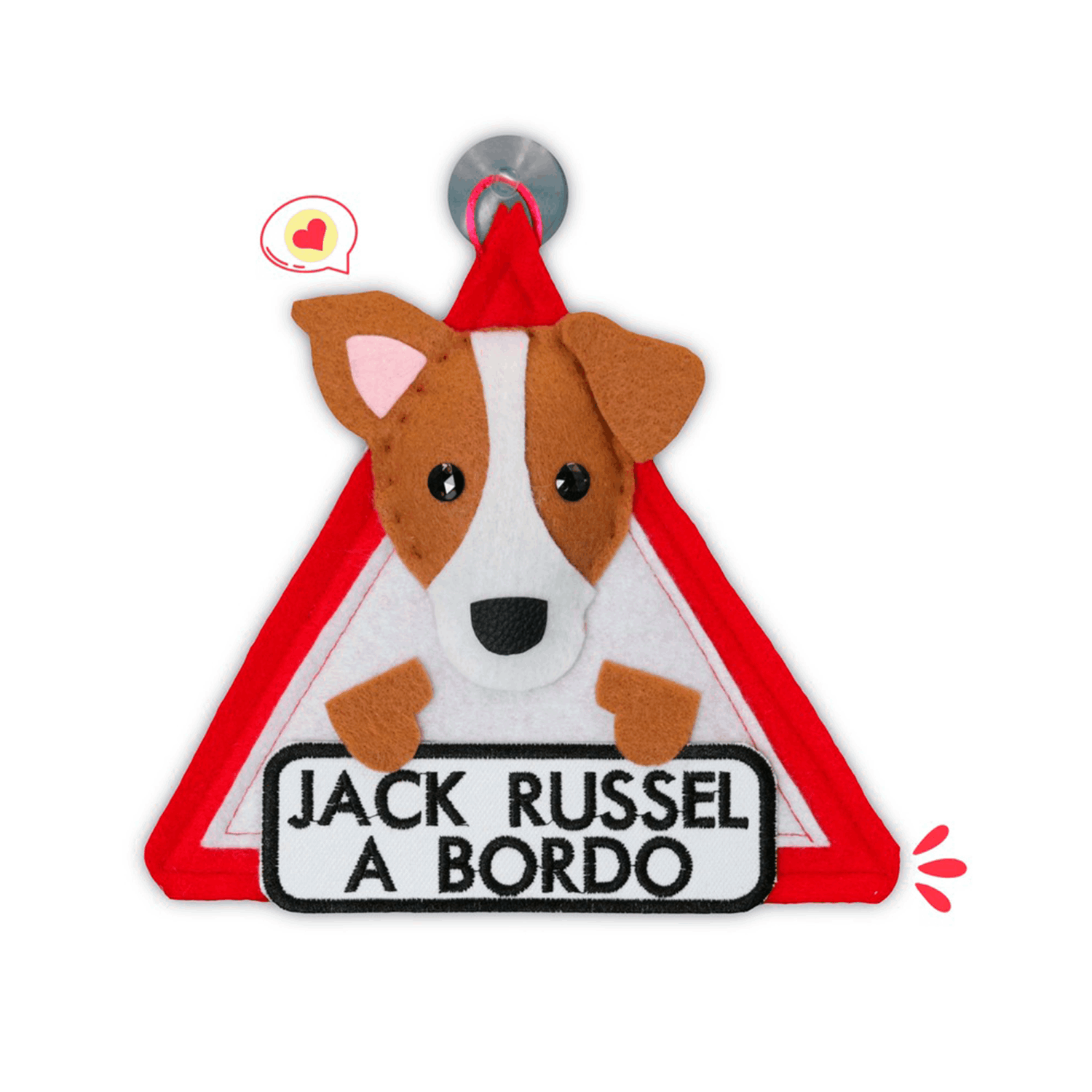 Colgante A Bordo Dog Lover Khurmi Jack Russell Marrón/Blanco Hecho a Mano