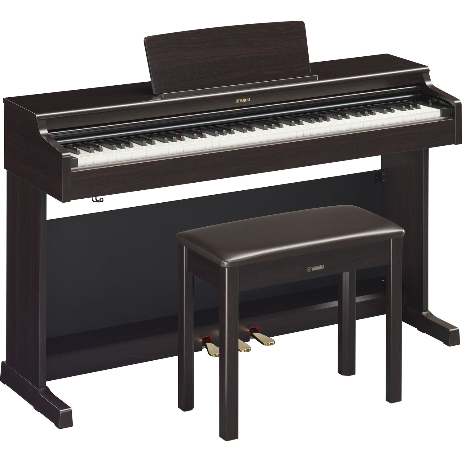 Piano Digital de Consola Yamaha Arius Ydp 165 de 88 Teclas con Banqueta Madera de Rosa Oscura