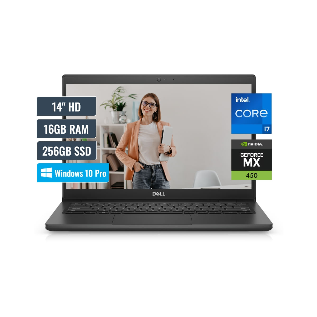 Laptop Dell Latitude Intel Core i7 1165G7 16GB RAM 256GB SSD 2GB NVIDIA 14 HD Windows 10 Pro