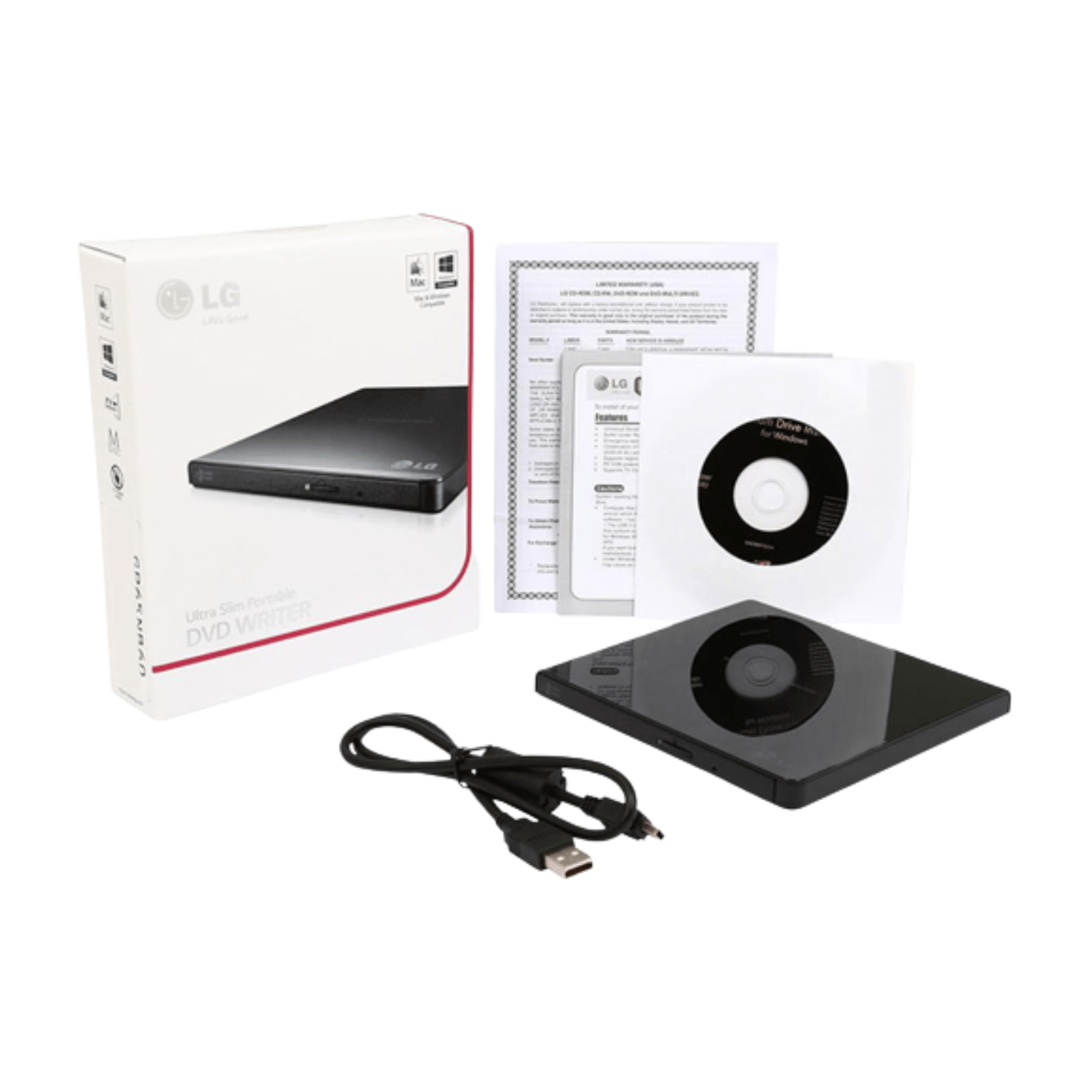 Grabador Dvd Usb Super Multi Lg Gp65nb60 Slim Black