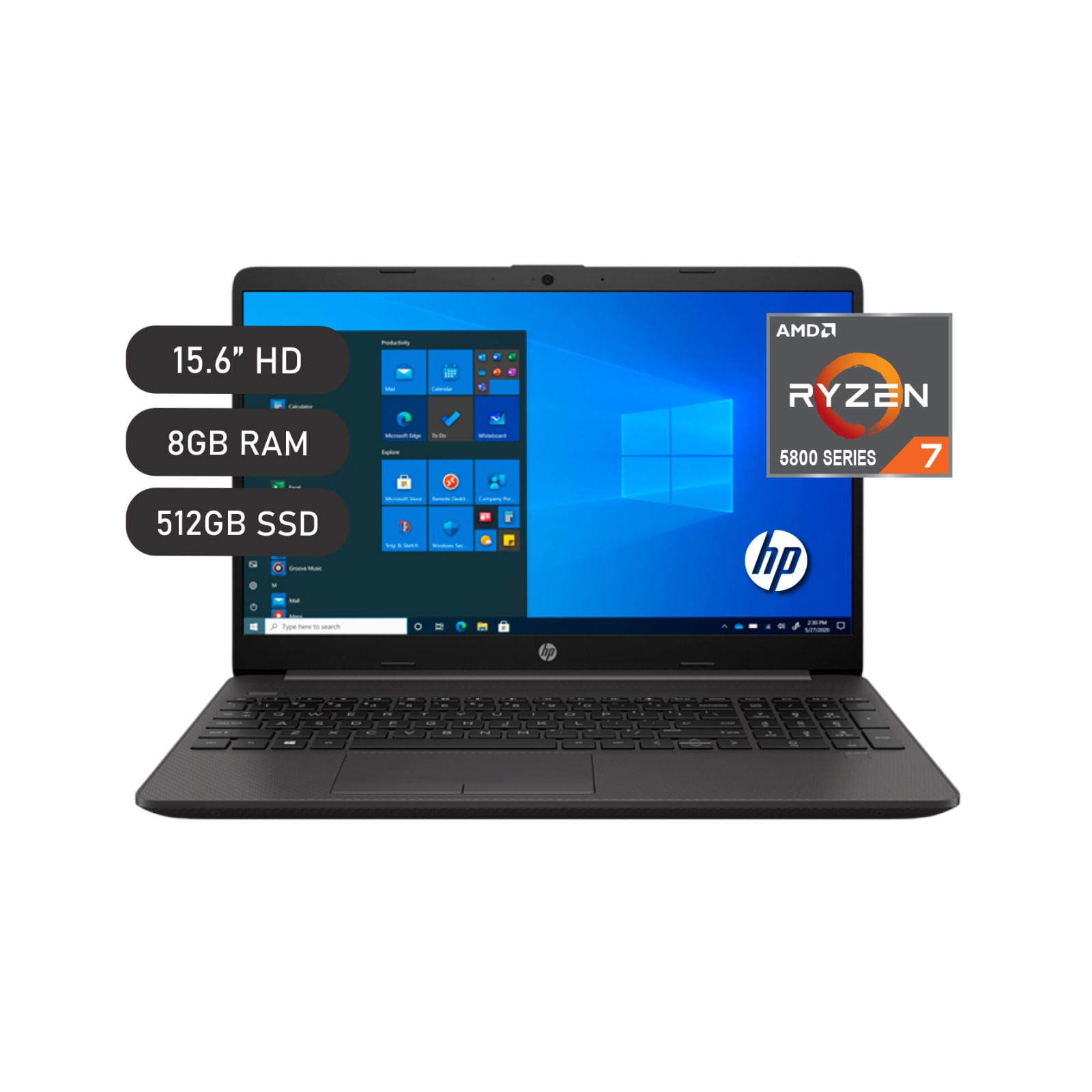 Laptop HP 255 G9 amd ryzen 7 5825U 15.6" LED 8GB SSD 512GB freedos